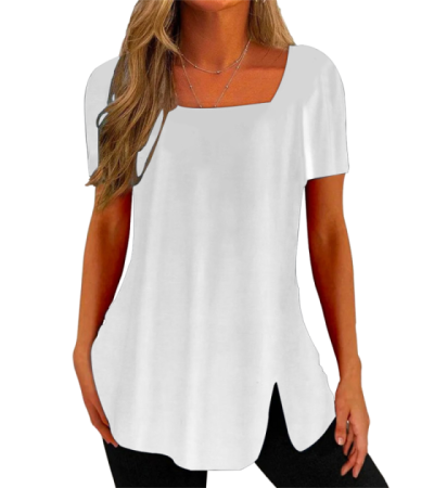 女仿棉方领短袖T恤LTW20348 - 仿棉-180g/S