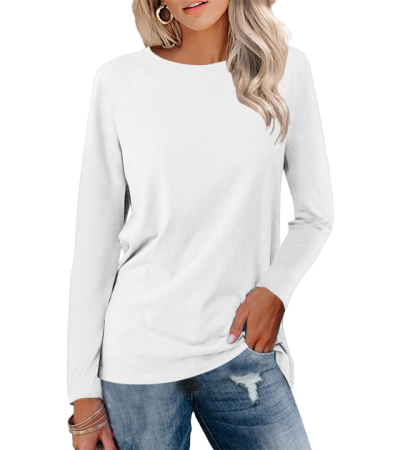 女仿棉插肩袖圆领T恤-LTW20587 - 仿棉-180g/S