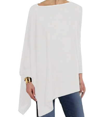 女仿棉不规则下摆T恤LTW20572 - 仿棉-180g/S