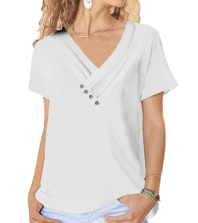 V领短袖T恤-LTWJ20913 - 仿棉-200g/S