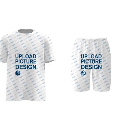 儿童圆领短袖双侧袋抽绳短裤套装-XHY032 - 仿棉-180g/1-2T