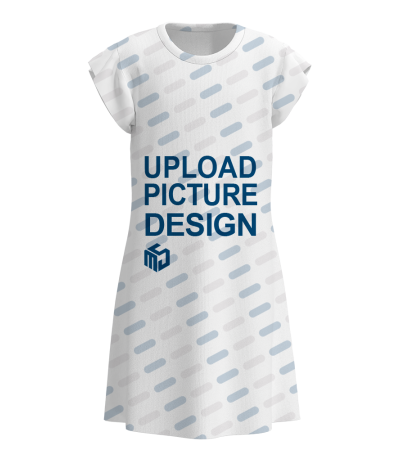 女童儿童蝴蝶袖圆领短袖连衣裙-XM004 - 平板布-140g/90