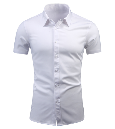 男数码印四面弹翻领短袖衬衫-LTMJ10008 - 四面弹-120g/S