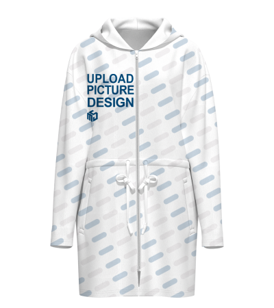 女士长袖收腰抽绳拉链连帽外套-P1000011 - 健康布-220g/S