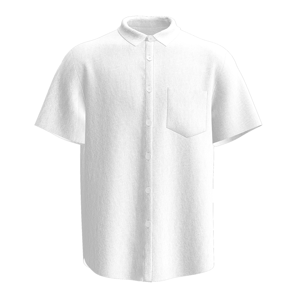 男左上口袋7粒扣翻领短袖衬衫-XBH0006 - 四面弹-120g/S