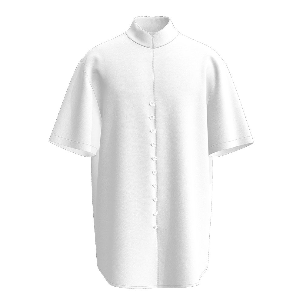 男门襟10扣袢立领短袖衬衫-LTM100530 - 四面弹-120g/S