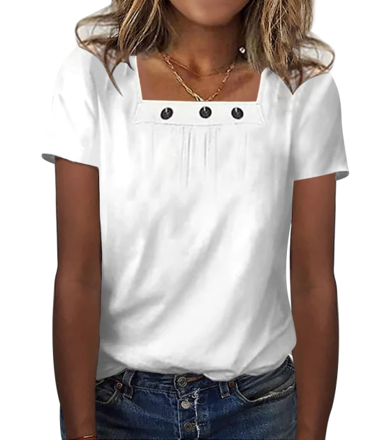 女仿棉方领短袖T恤LTW20503 - 仿棉-180g/S