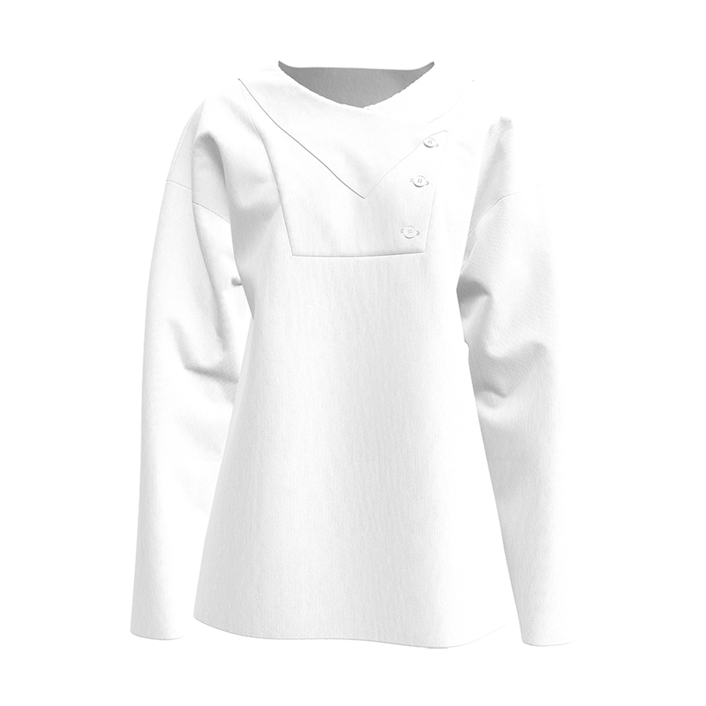 交叉领落肩长袖上衣LTW20171 - 仿棉-180g/S