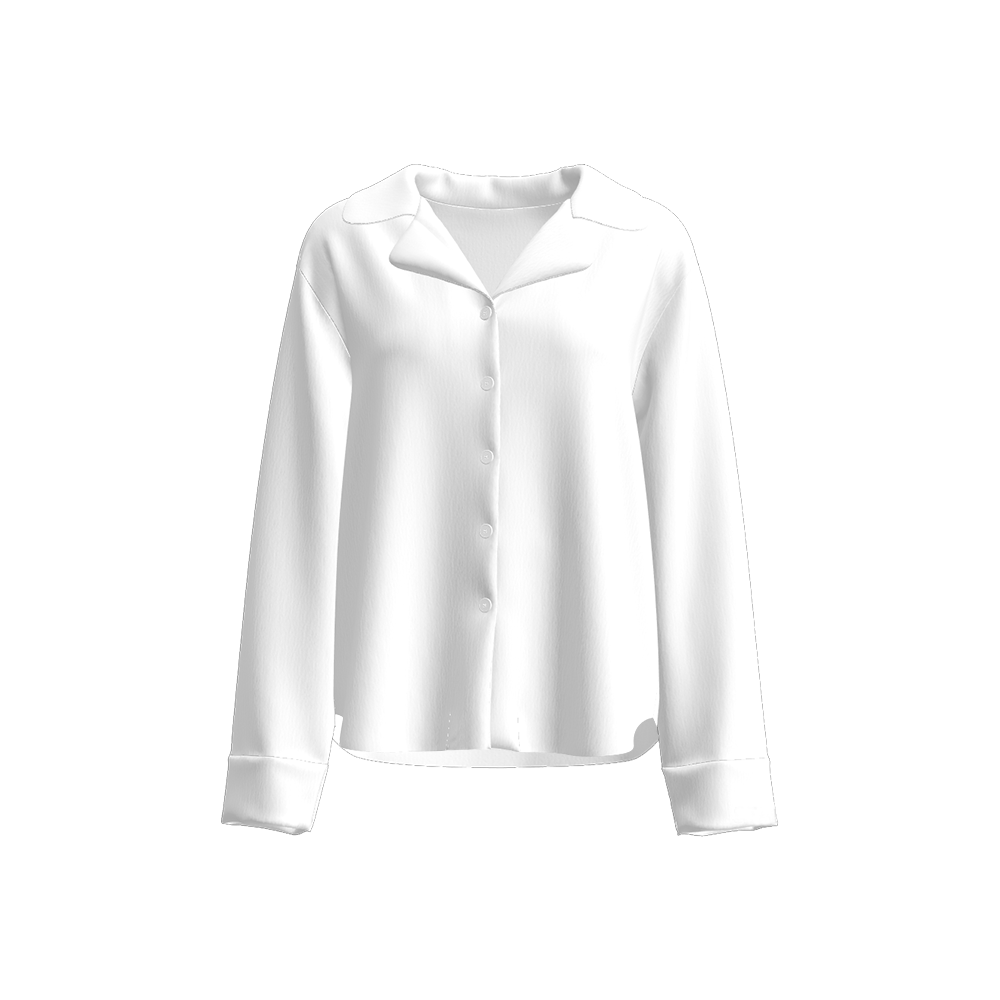 女士古巴领长袖有袖口家居服（衣服）-A0124AB-A - 仿棉-180g/S