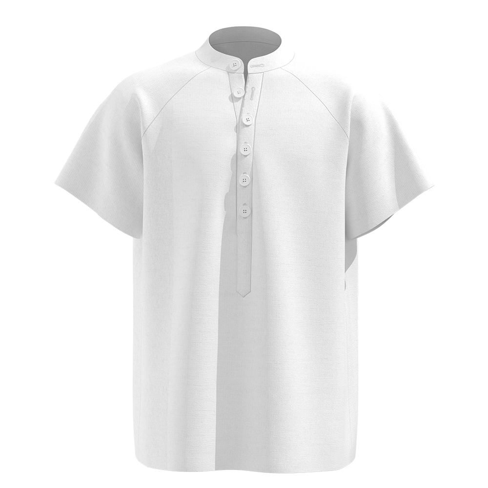 男数码印仿棉插肩短袖6粒扣贴片亨利LTM10088 - 仿棉-180g/S