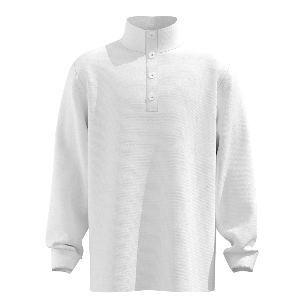 男数码印仿棉4粒扣立领长袖POLO衫-LTM100742 - 仿棉-180g/S