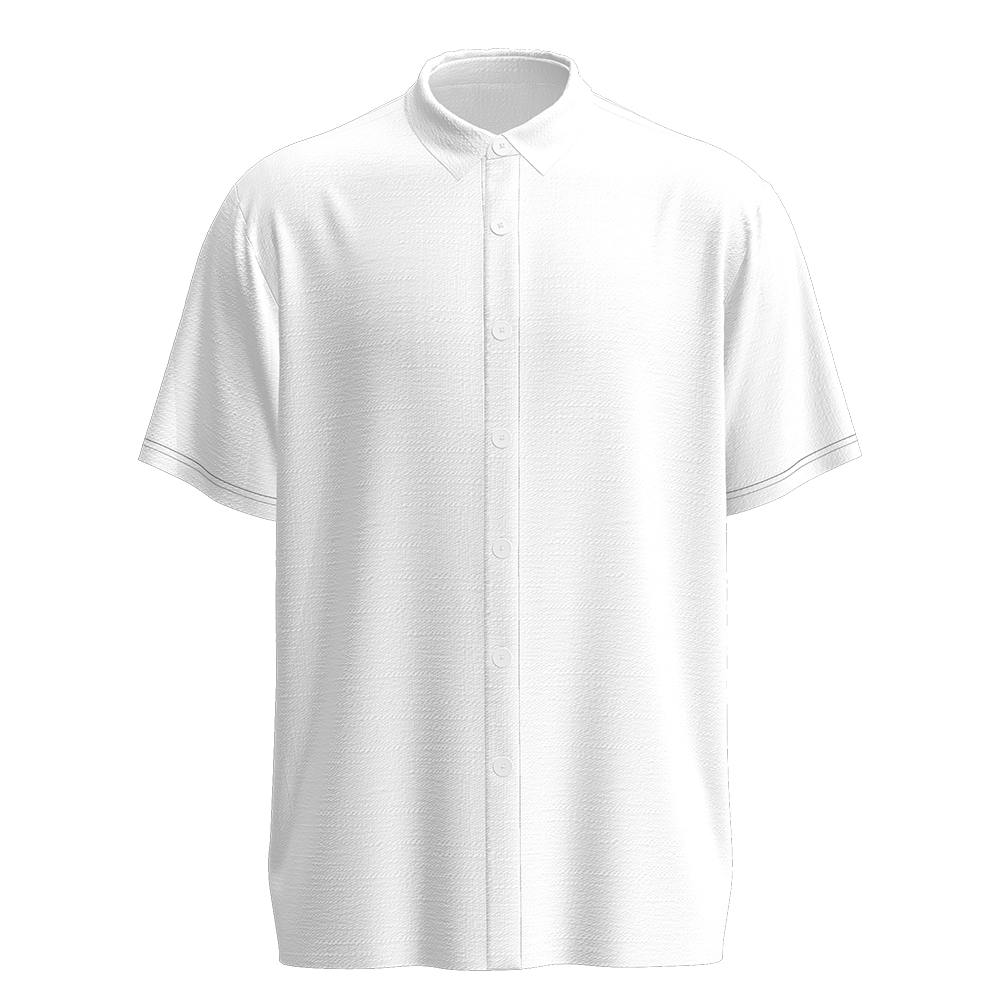 男数码印竹节麻翻领短袖衬衫-LTM100362 - 竹节麻-120g/S