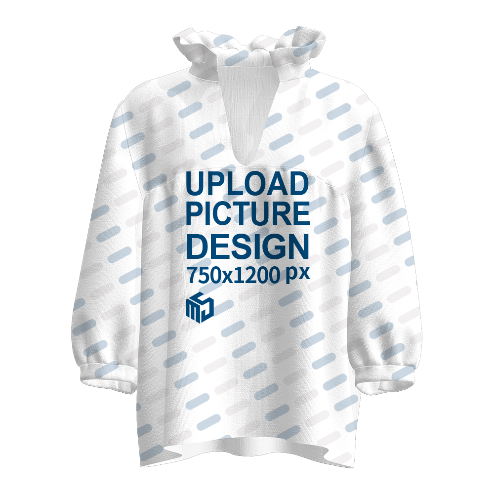 女士荷叶领短袖衬衫-OFX003 - 四面弹-120g/S