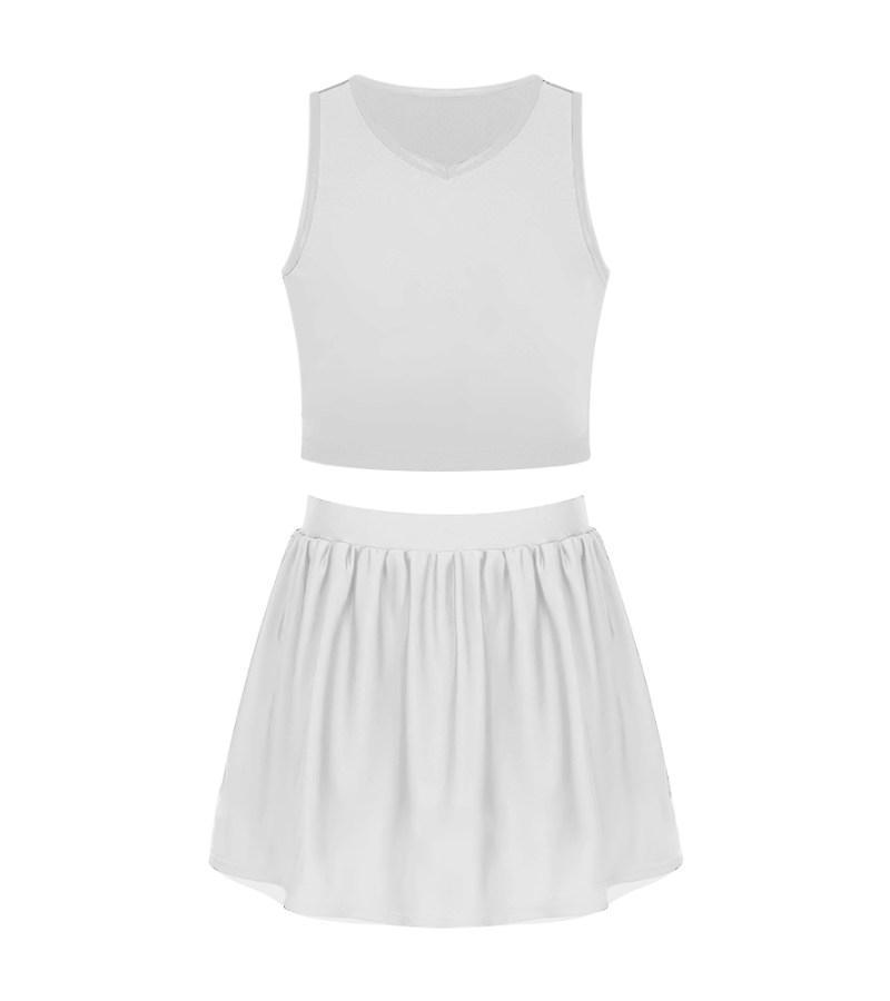 女士裙子套装A0095W - 鸟眼布-140g/4XS