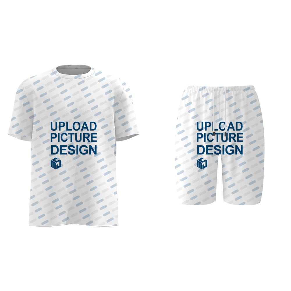 圆领儿童圆领短袖双侧袋抽绳短裤套装无袖口有袋-XHY032 - 仿棉-180g/1-2T