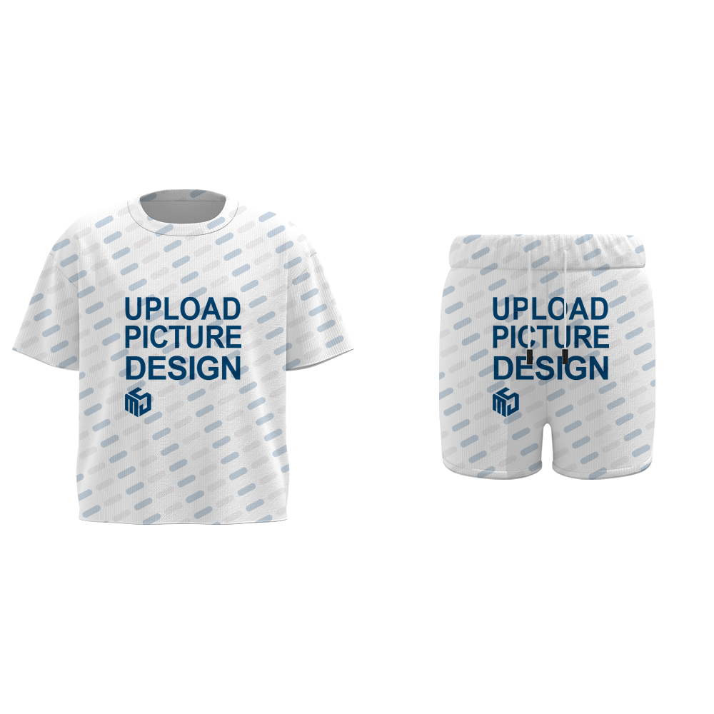 儿童圆领T恤抽绳短裤套装-A0256 - 牛奶丝-170g/5-6Y