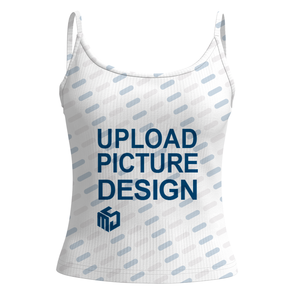 女士数码印圆领吊带背心-SP001 - 螺纹坑条-210g/S