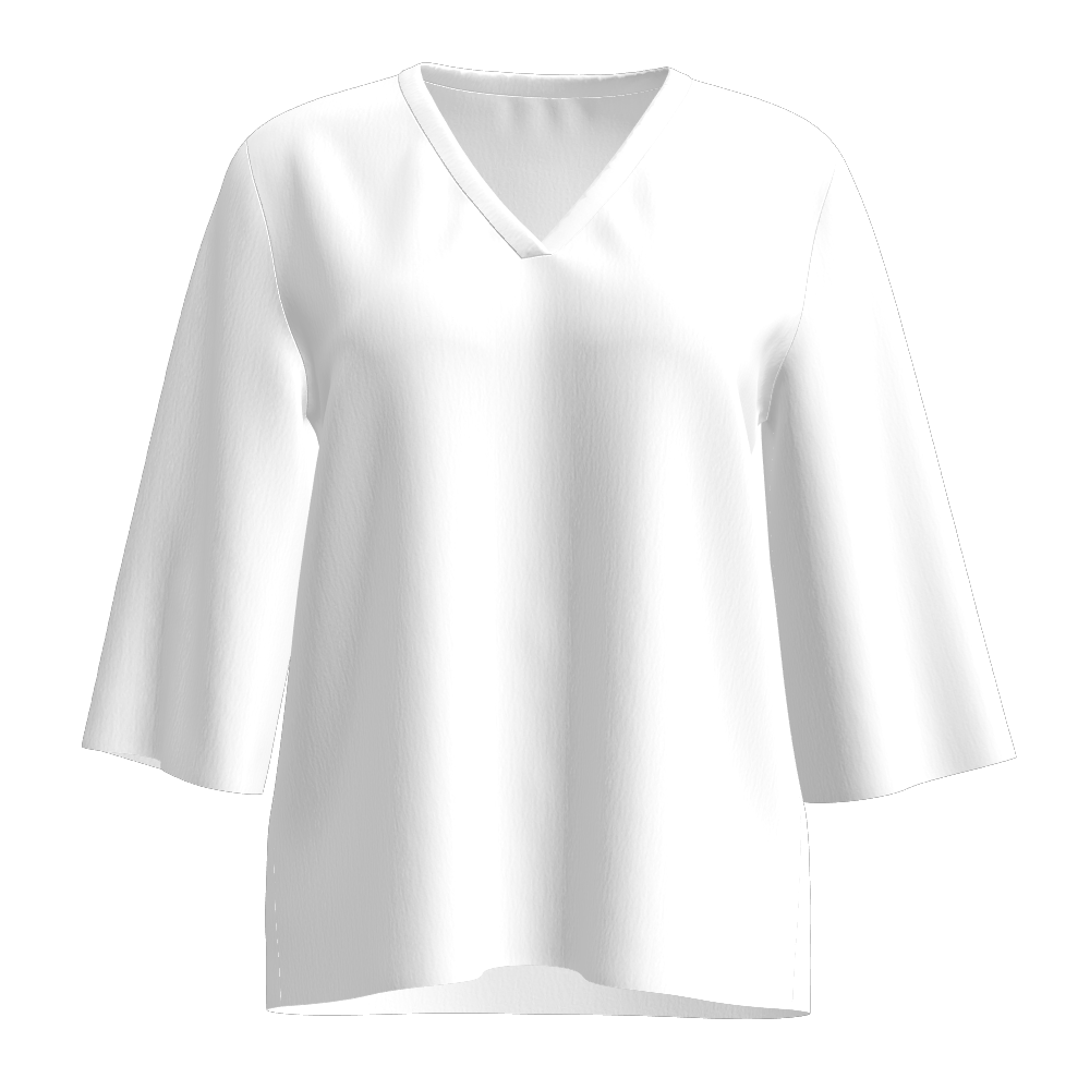 女仿棉V领7分袖T恤LTW20374 - 仿棉-180g/S