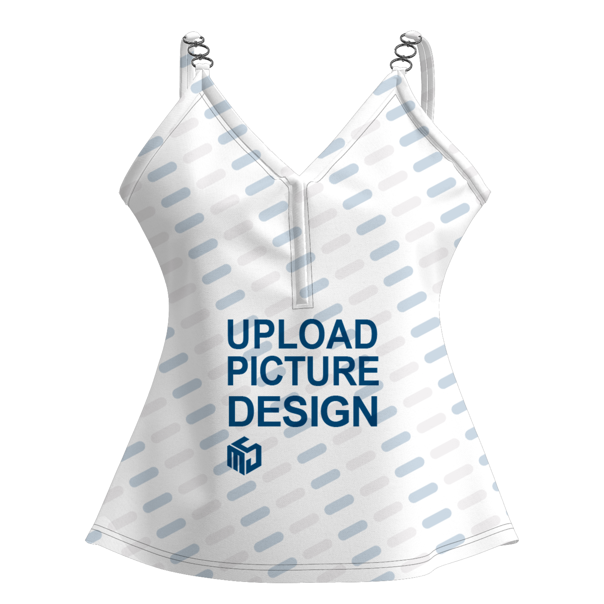 女士V领门襟3粒扣吊带上衣-LTW20487X - 仿棉-180g/S