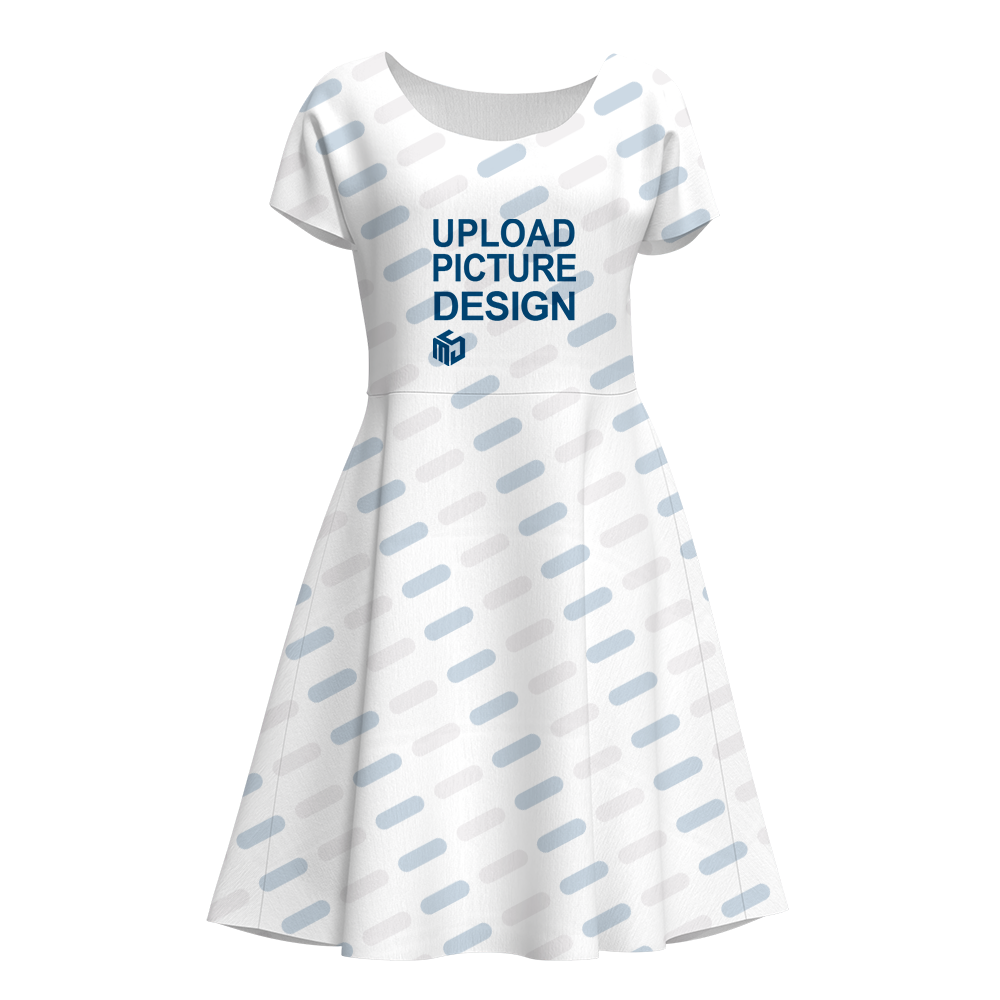 女士短袖圆领连衣裙-WRL038 - 仿棉-180g/XS