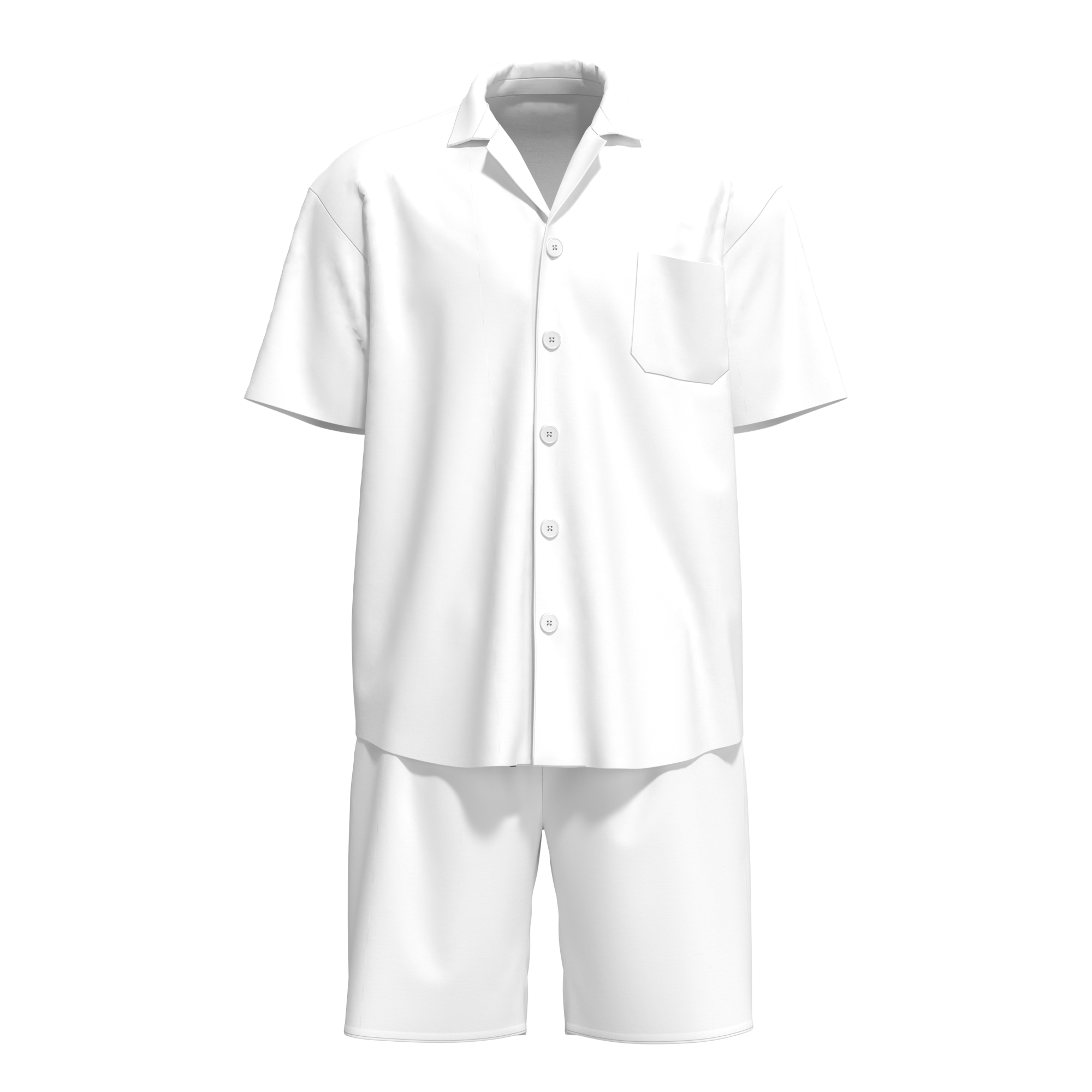 男士古巴领沙滩套装加口袋-A0247YD - 四面弹-120g/XS