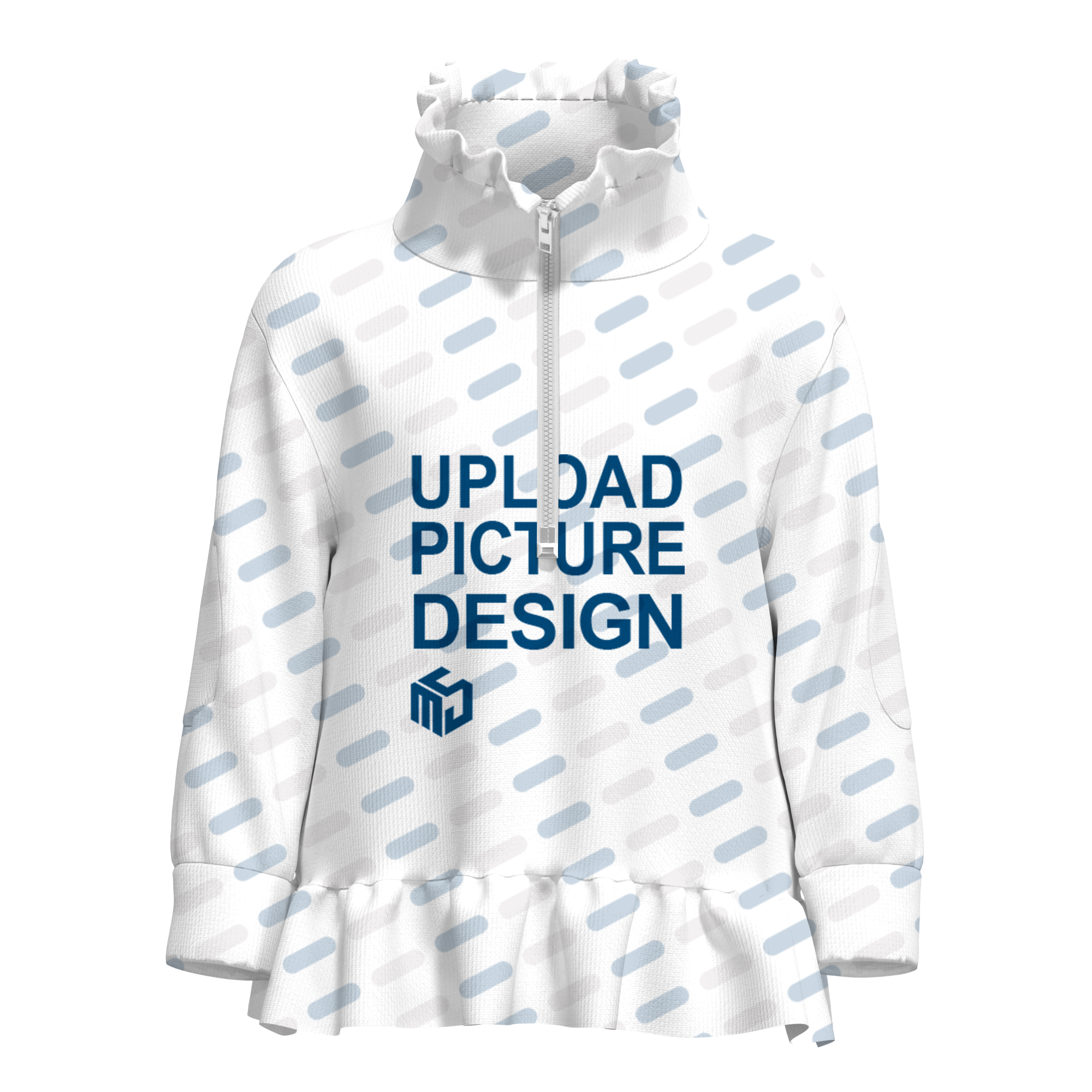 女童半拉链侧袋荷叶边长袖卫衣-XHY065 - 空气层-220g/12-24M