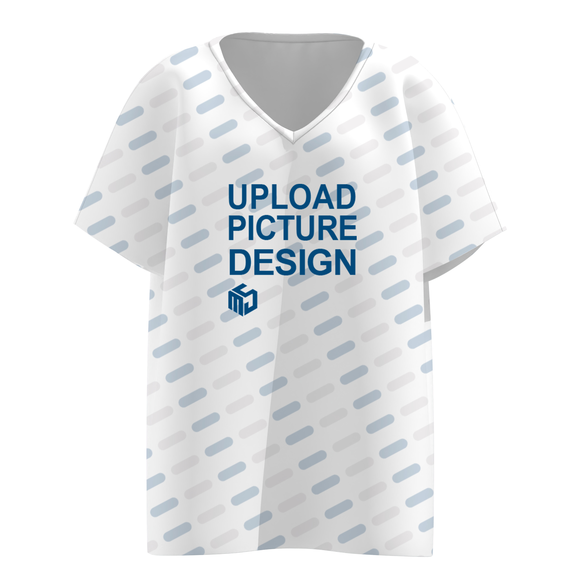 女士数码印V领短袖上衣-A0035X - 仿棉-200g/S