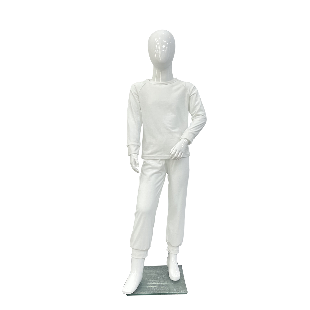 圆领儿童短袖套装有袋无袖口无脚口-A0082 - 仿棉-180g/2Y