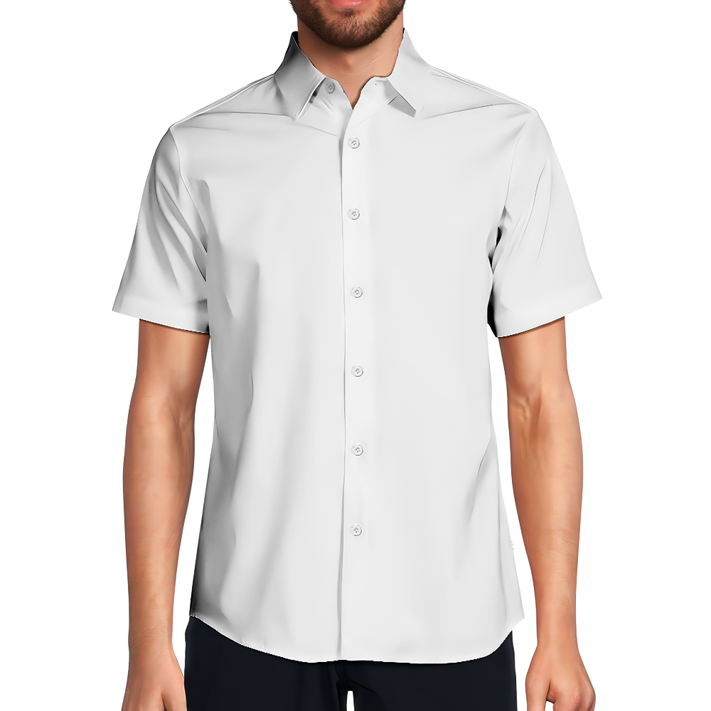 男短袖翻领7粒扣衬衫套装欧码版-衣服（R0039AB-A） - 四面弹-120g/S