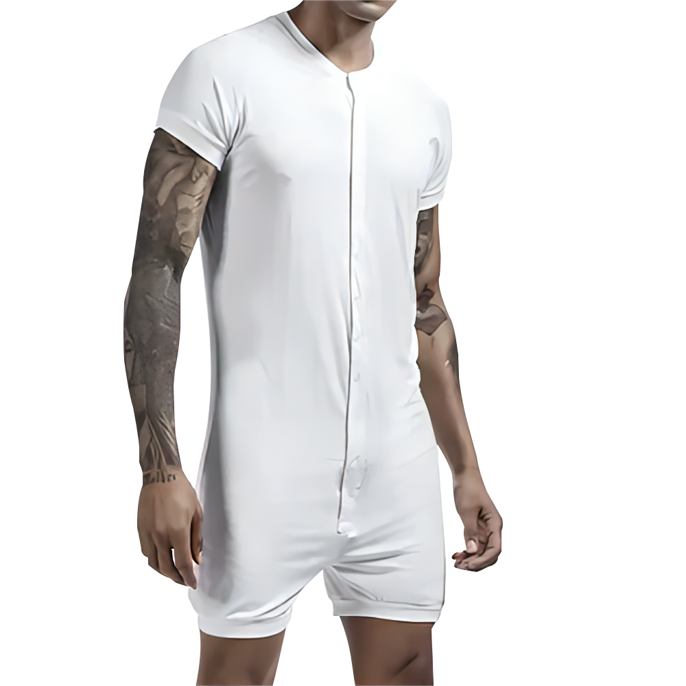 男士短袖两侧袋连体短裤R0156 - 四面弹-120g/S