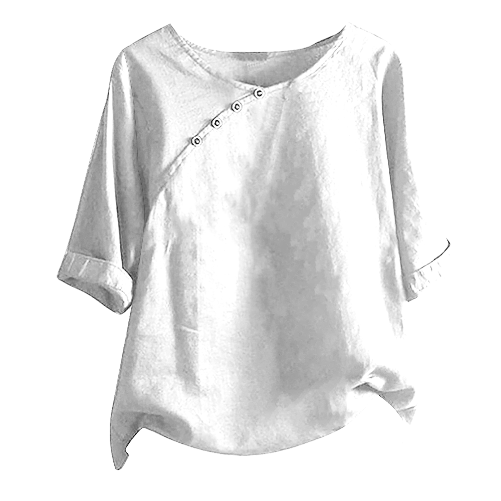 女竹节麻圆领短袖LTW20436 - 竹节麻-120g/S