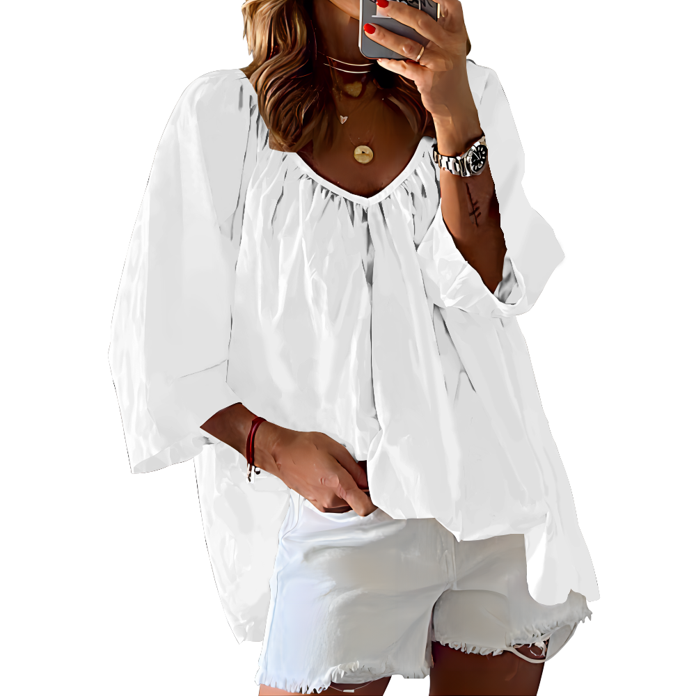 女V领7分袖插肩袖上衣LTW20576 - 东泰666-120g/S