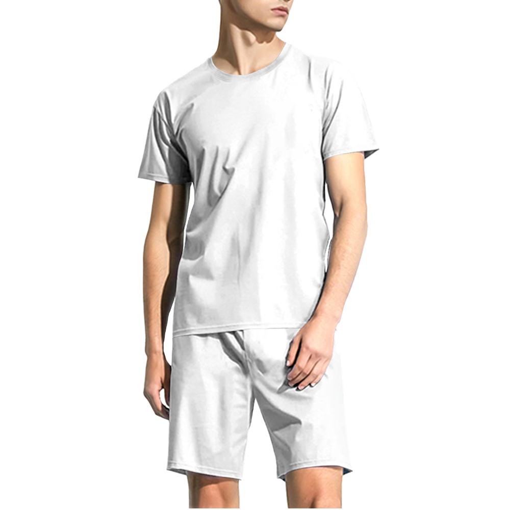 MK-DKJJFTZ   男短款家居服套装（R0026） - 仿棉-180g/S