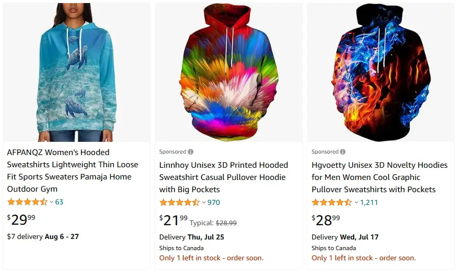 跨境选品,运动服品类连帽卫衣热卖