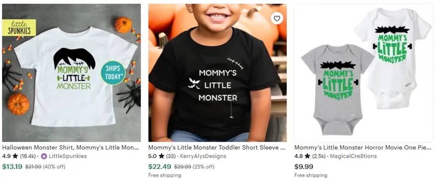 t恤定制万圣节元素妈米的小怪兽