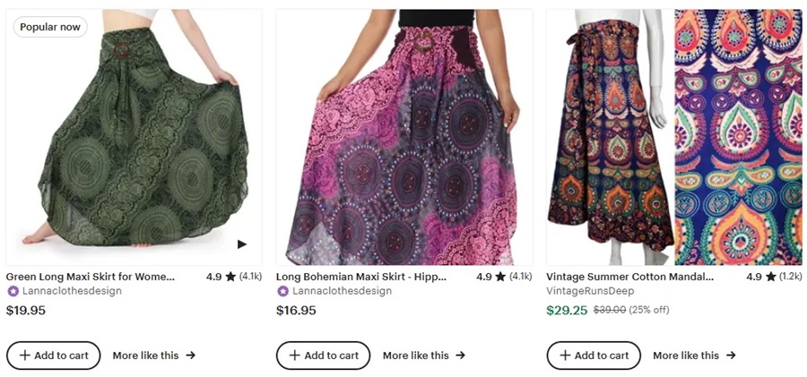 跨境电商款式推荐女装波西米亚风长裙