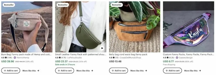 Etsy跨境平台pod定制腰包