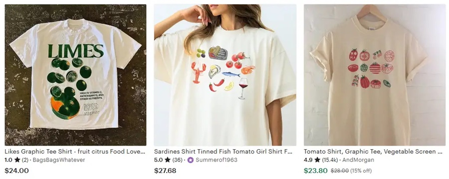 2025定制T恤设计方向之美食